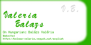 valeria balazs business card